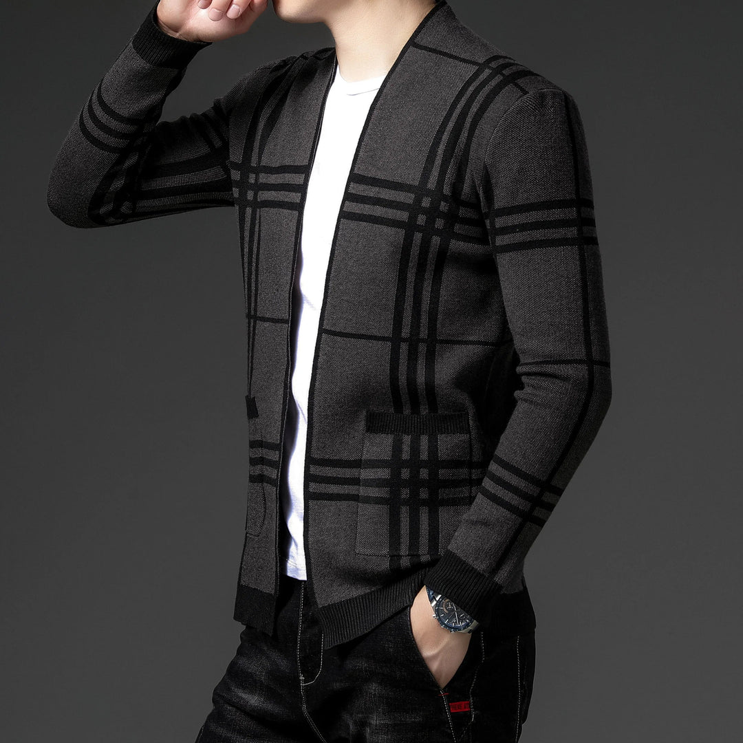 Charter Plaid Knit Cardigan