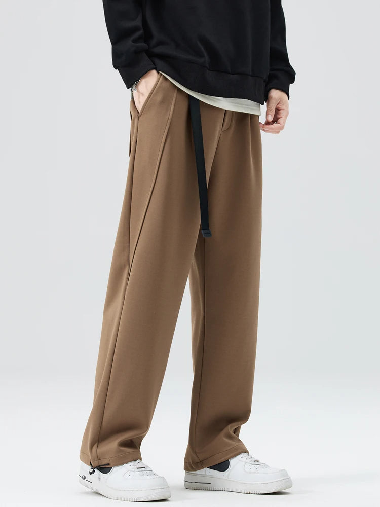 Men's Tapered Jogger Pants - Elasticated Cuff Pleat Front