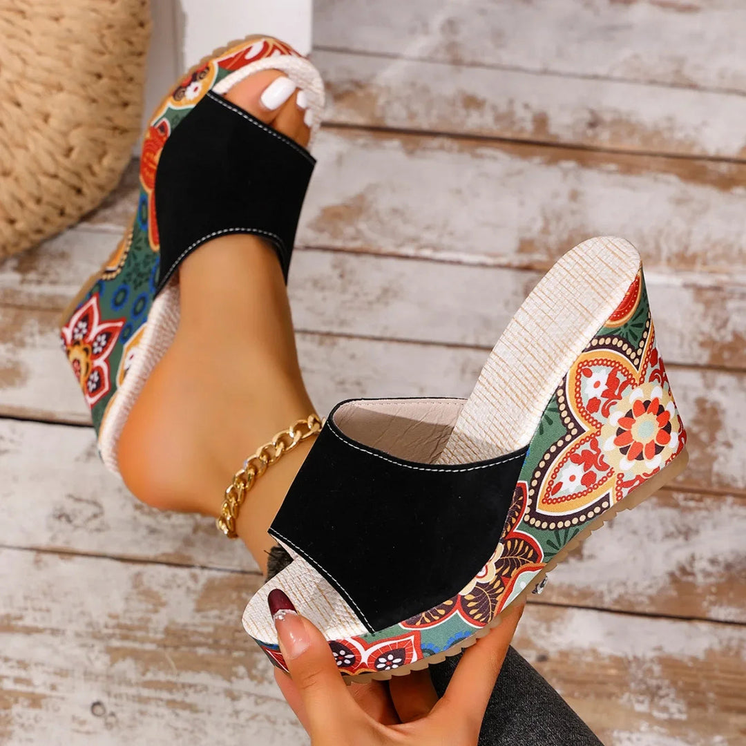 Boheme Velvet Wedge Sandal