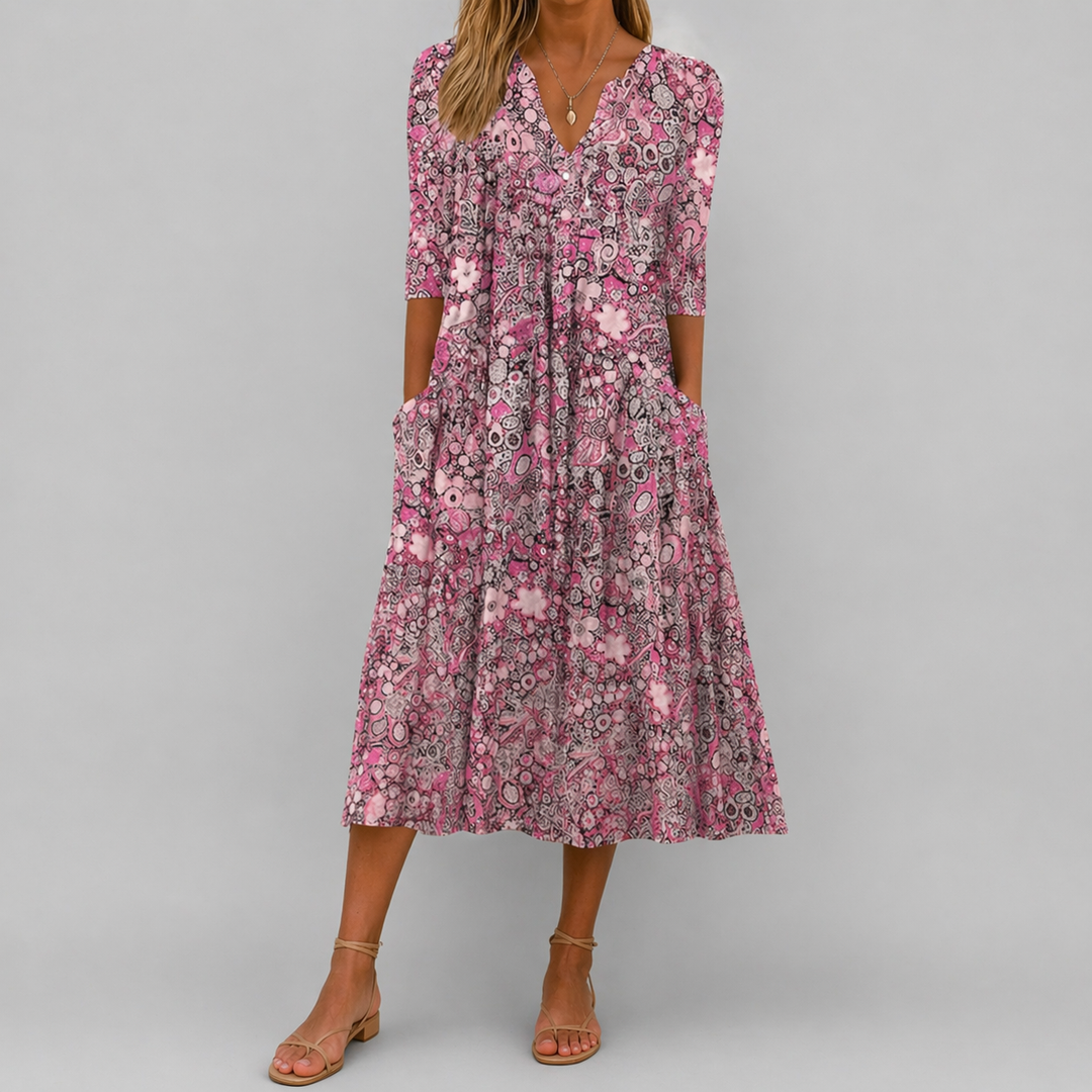 Olivia | Chic V-Neck Elegance Dress