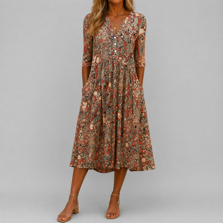 Olivia | Chic V-Neck Elegance Dress
