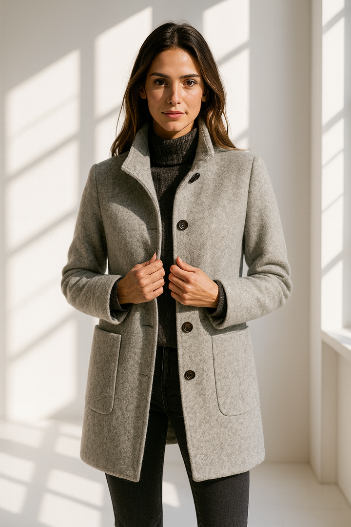 Victoria™ | Elegant High-Collar Coat