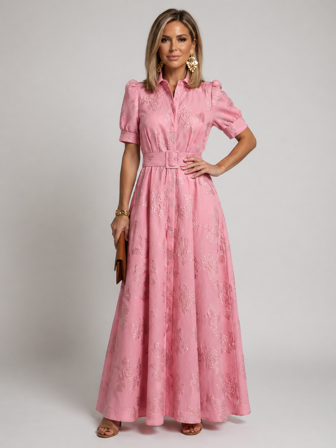 Stella & Grace™ | Floral Maxi Dress with Belt