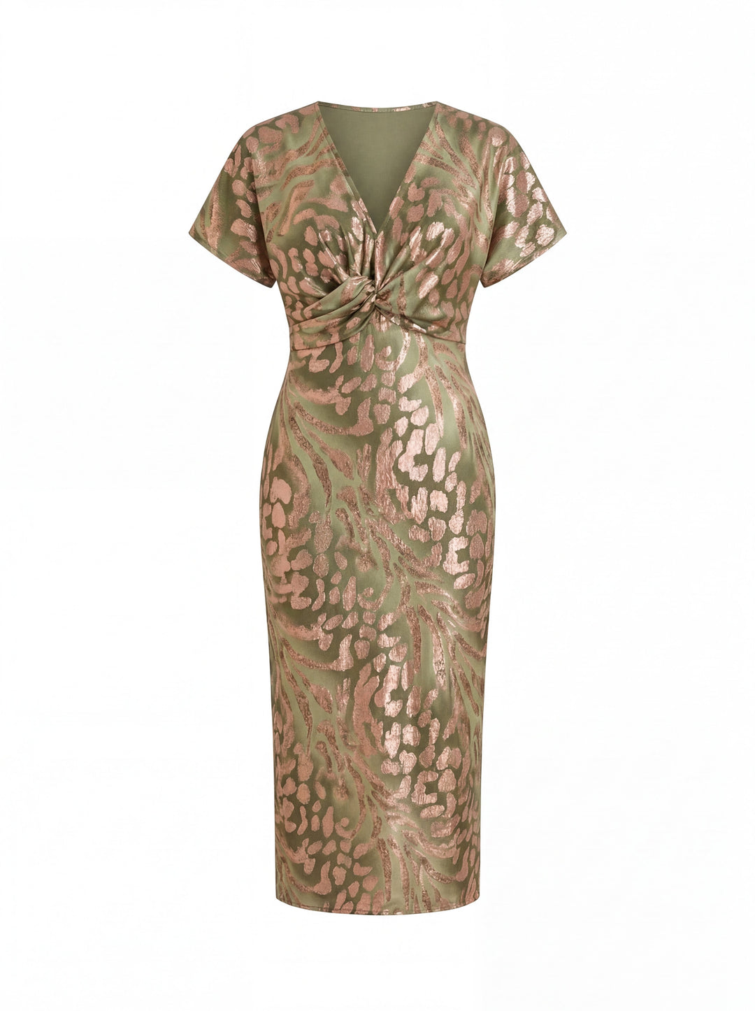 Fluid Midi Dress with Central Knot Detail