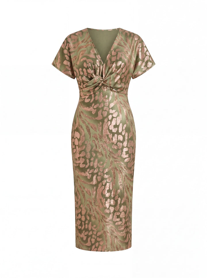 Fluid Midi Dress with Central Knot Detail