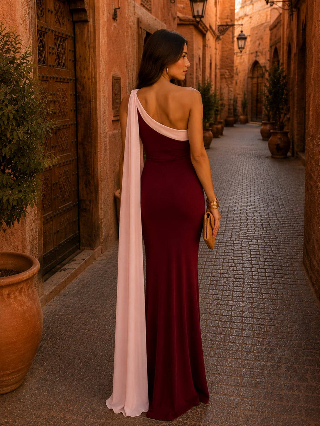 Vivian Burgundy Elegance Dress