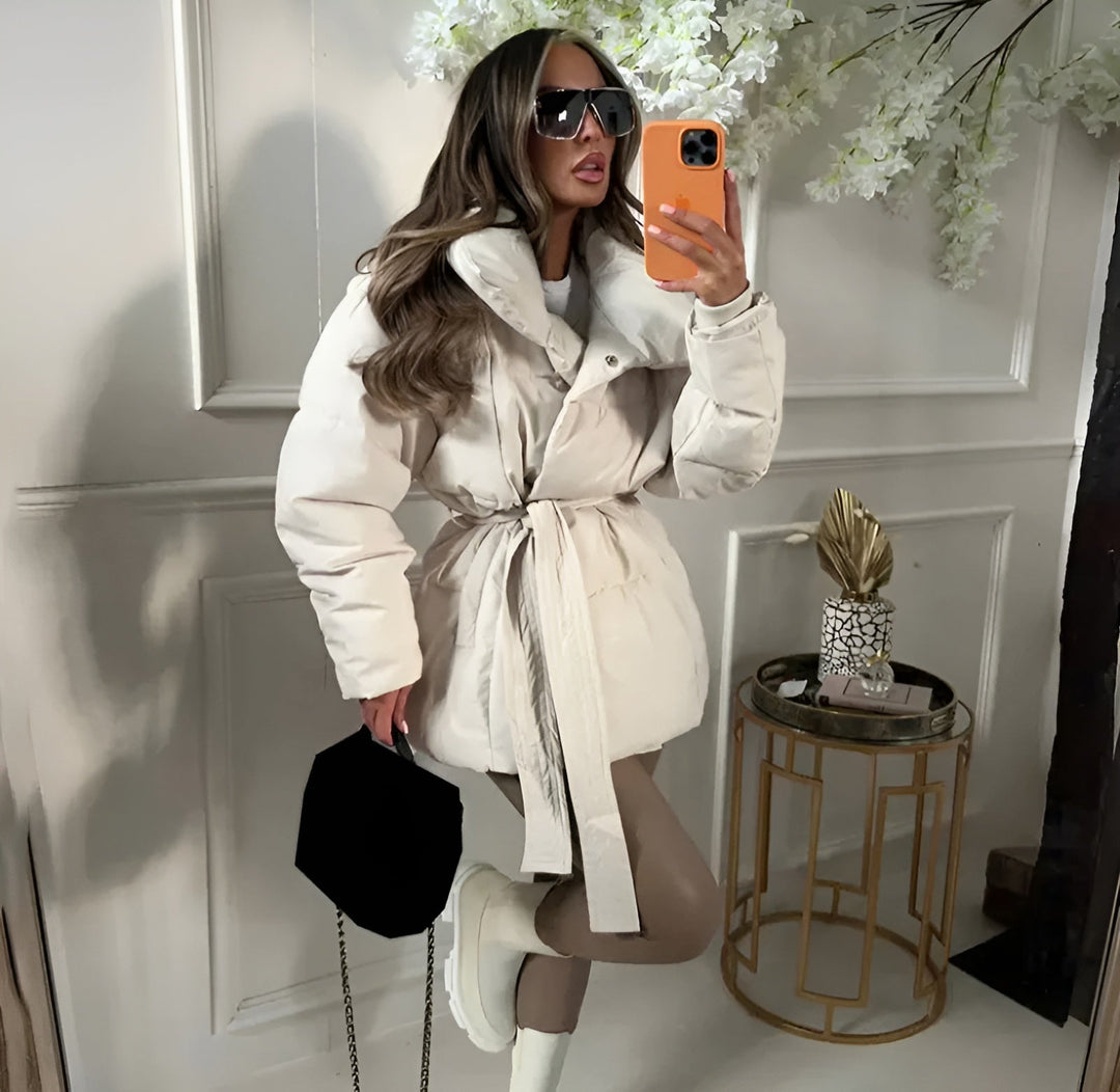 Keira | Belted Zipper Puffer Jacket