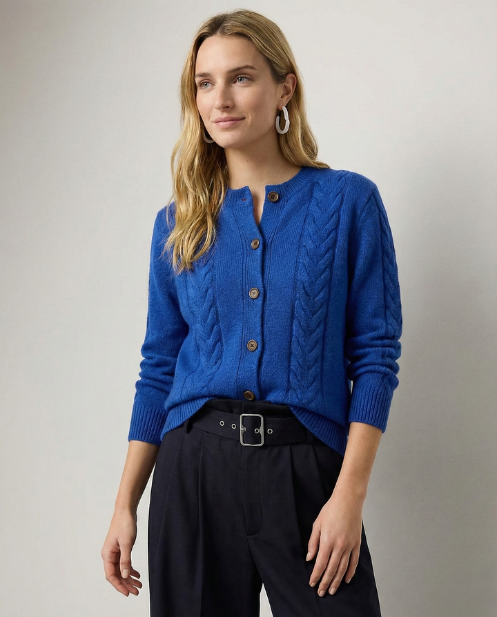 Madeline Cable-Knit Cashmere Cardigan