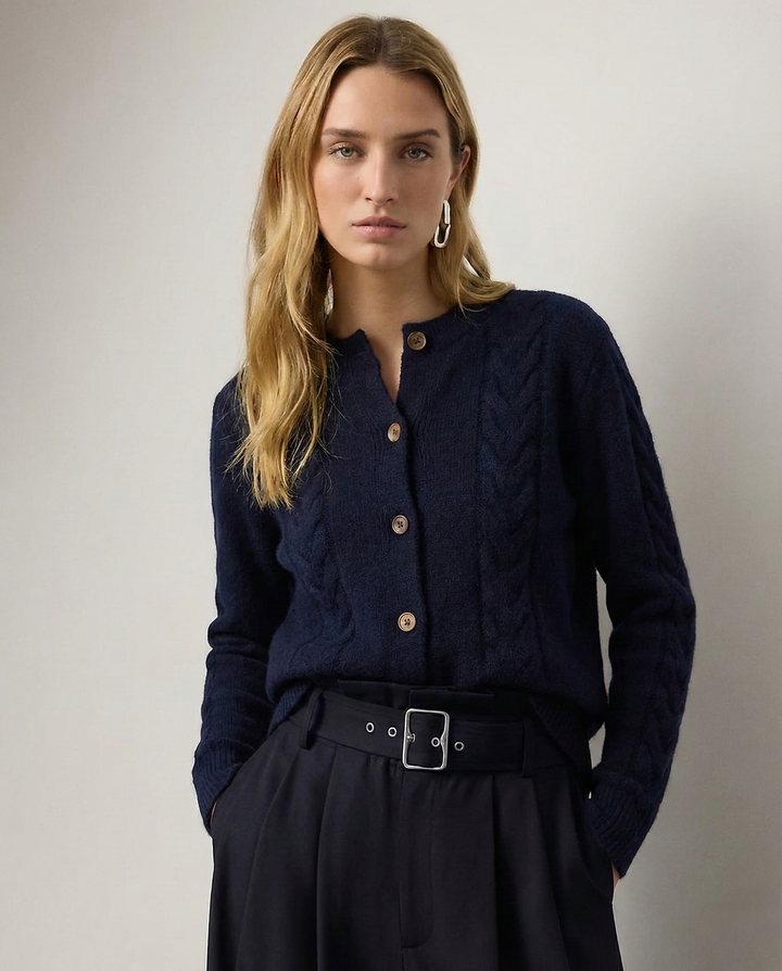Madeline Cable-Knit Cashmere Cardigan