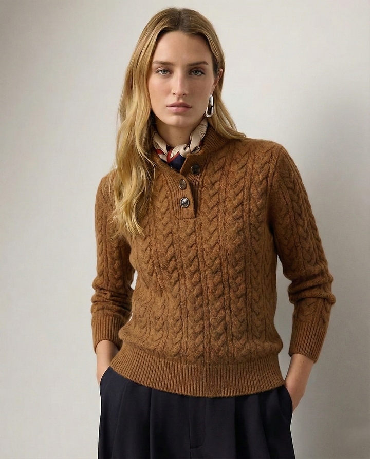Arden Button-Up Cashmere Sweater