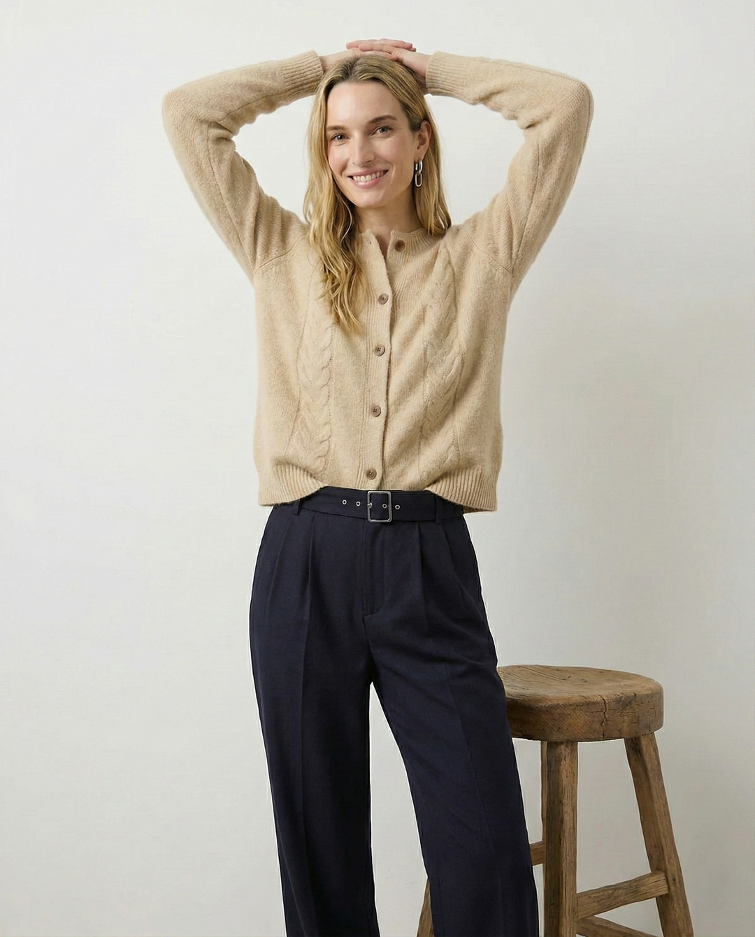 Madeline Cable-Knit Cashmere Cardigan