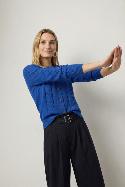 Madeline Cable-Knit Cashmere Cardigan