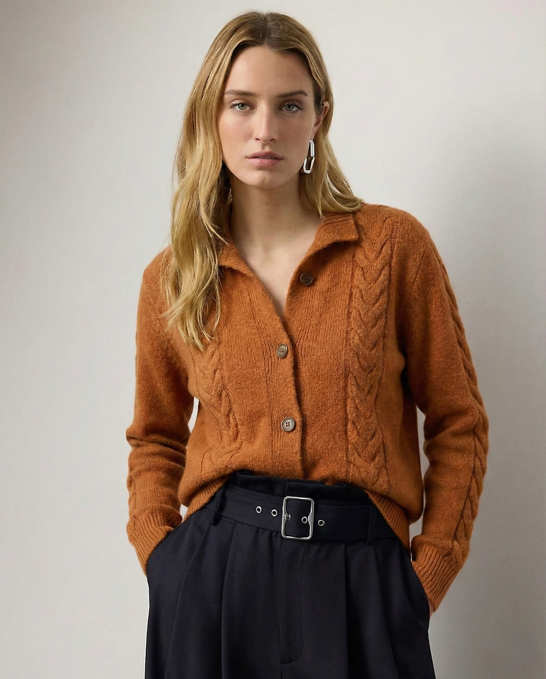 Madeline Cable-Knit Cashmere Cardigan