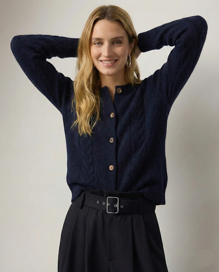 Madeline Cable-Knit Cashmere Cardigan