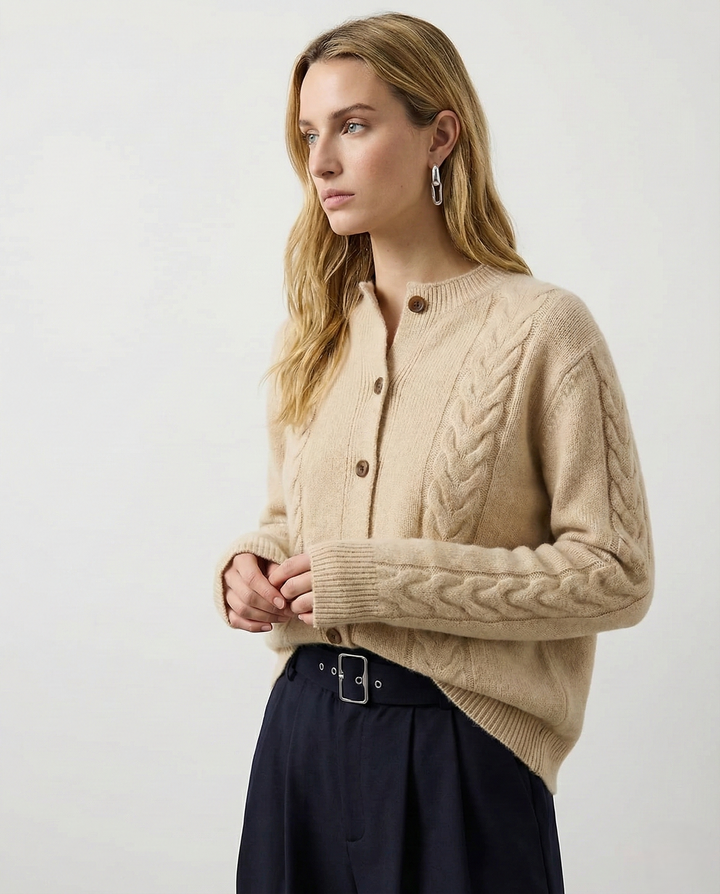 Madeline Cable-Knit Cashmere Cardigan
