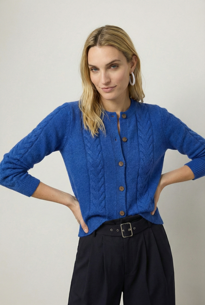 Madeline Cable-Knit Cashmere Cardigan