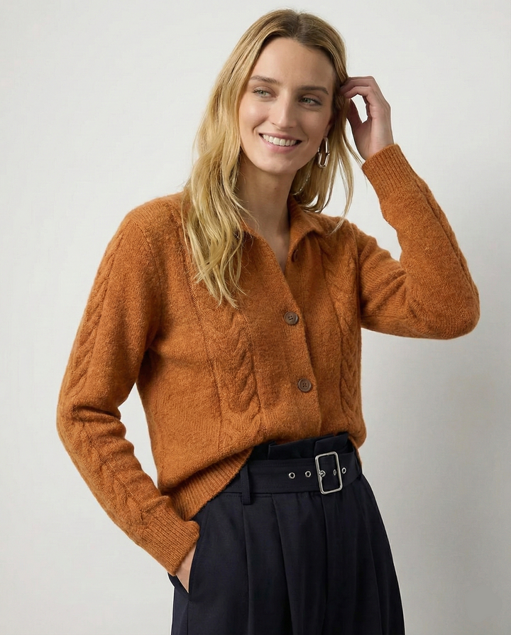 Madeline Cable-Knit Cashmere Cardigan