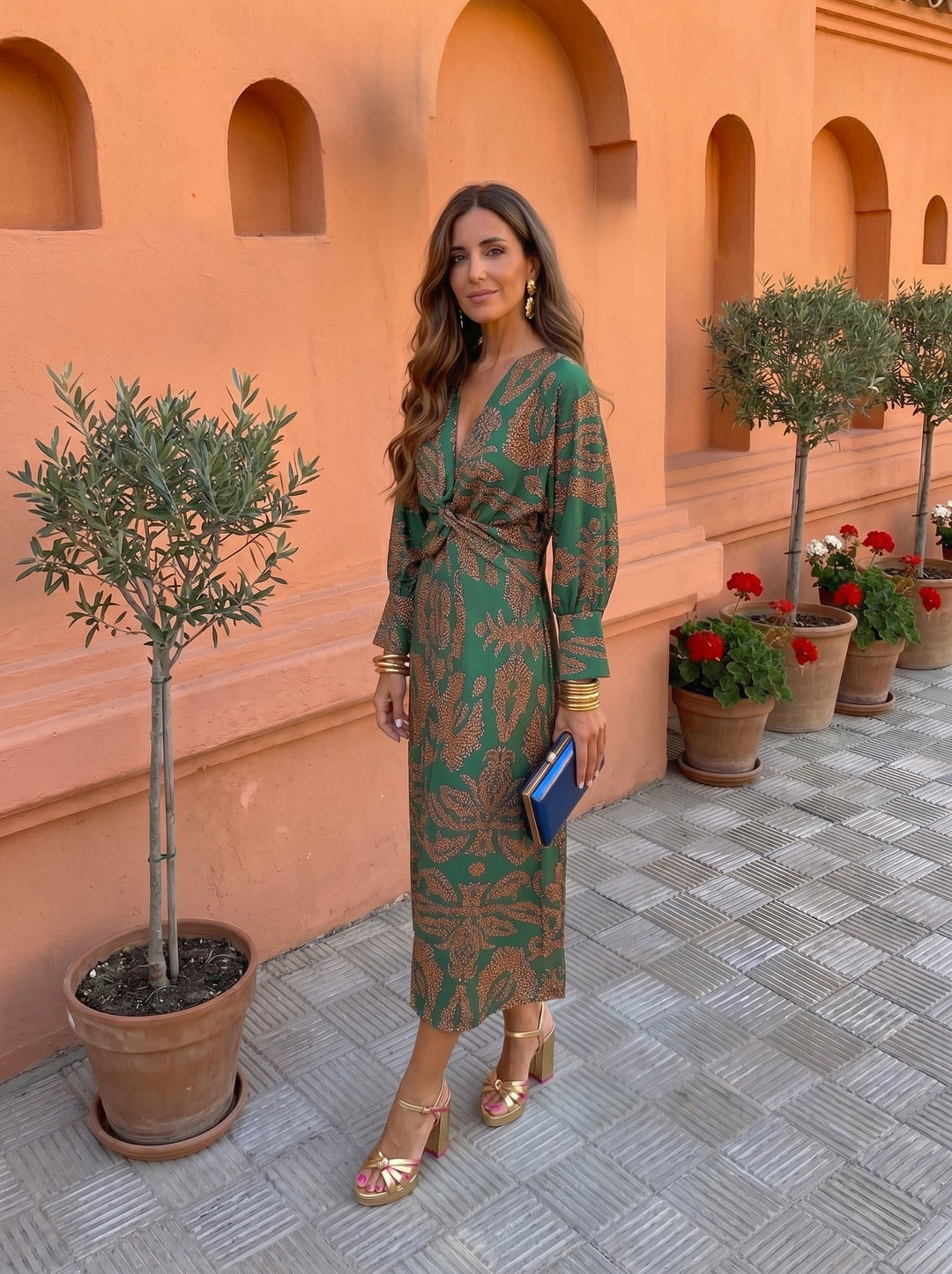 Silvia™ | Patterned Midi Dress