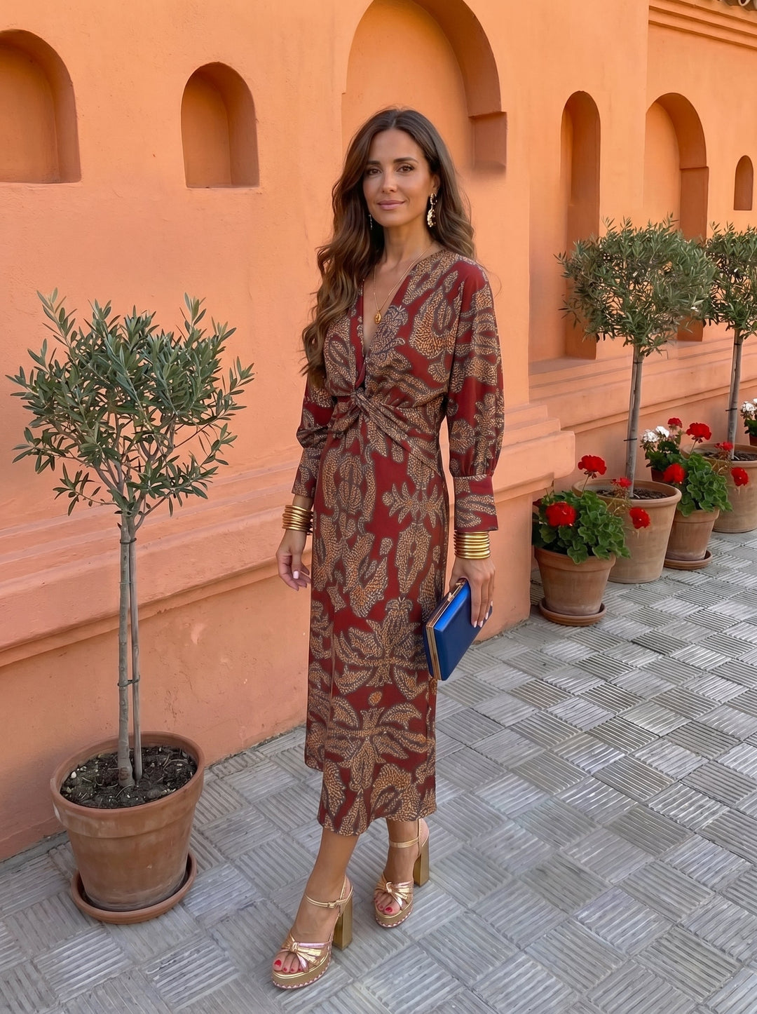 Silvia™ | Patterned Midi Dress