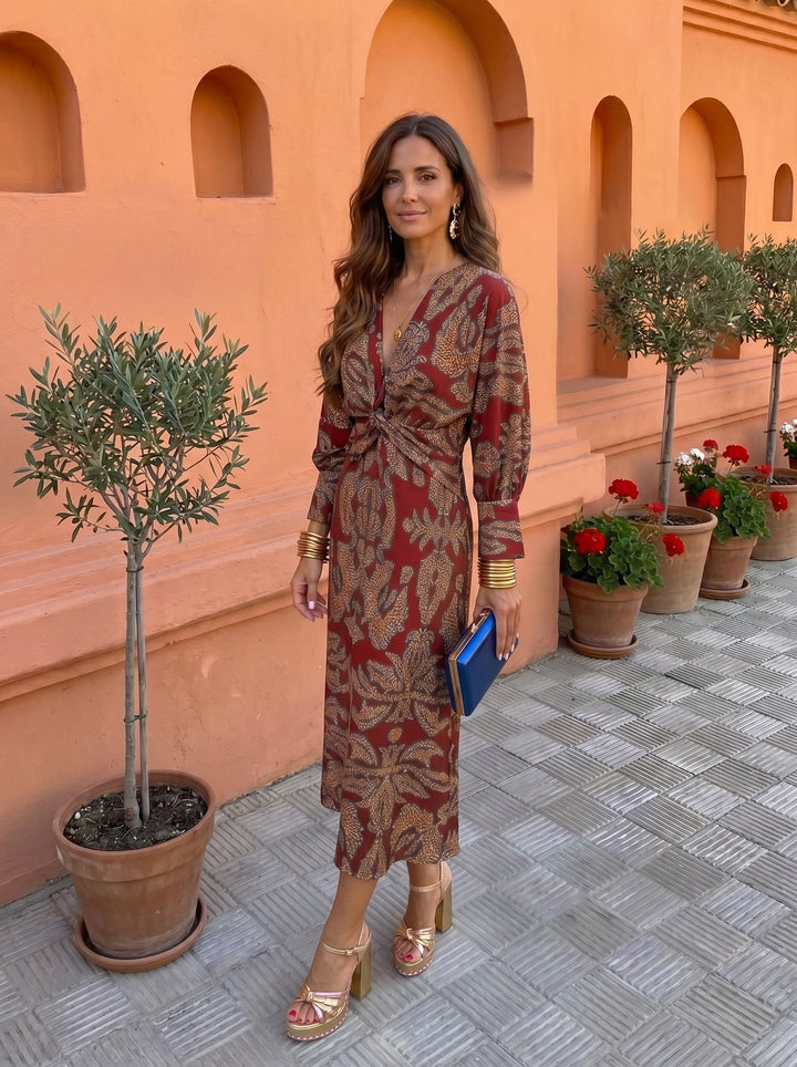 Silvia™ | Patterned Midi Dress