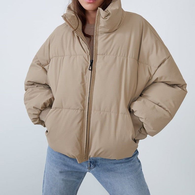 Marcella - Zippered Collared Puffer Jacket