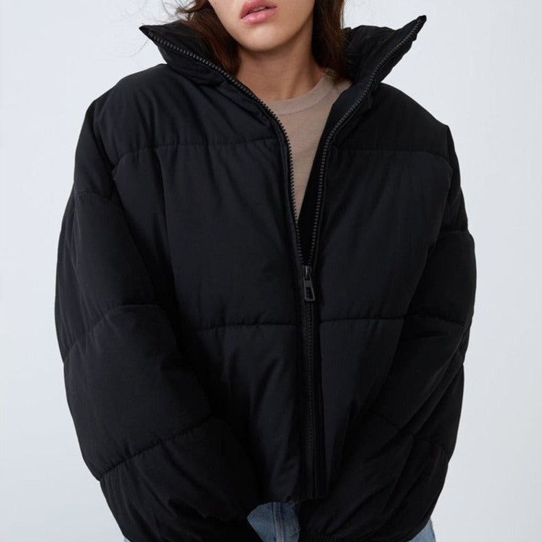 Marcella - Zippered Collared Puffer Jacket