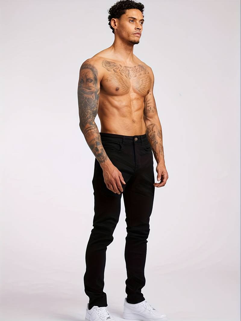 Men's Skinny Fit Denim Jeans - Mid Rise - Five Pocket
