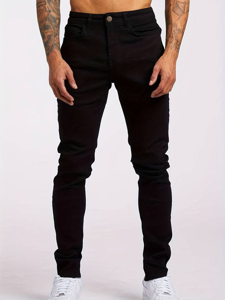 Men's Skinny Fit Denim Jeans - Mid Rise - Five Pocket