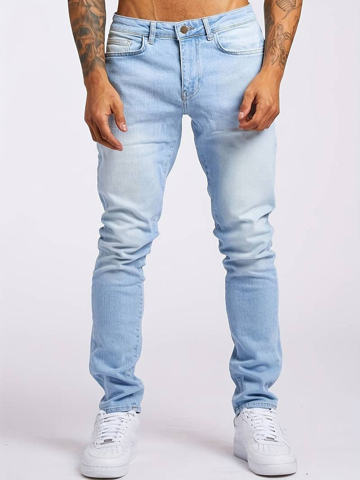 Men's Skinny Fit Denim Jeans - Mid Rise - Five Pocket