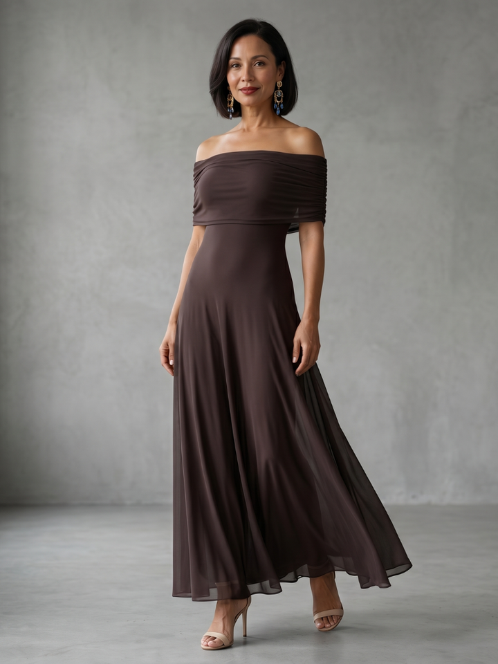 June | Off-Shoulder Draped Midi Dress