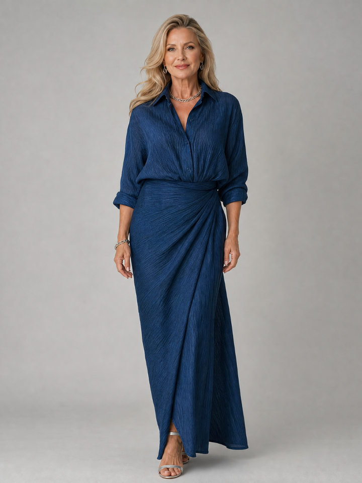 Mirque | Maxi Dress with Long Sleeve Wrap Front