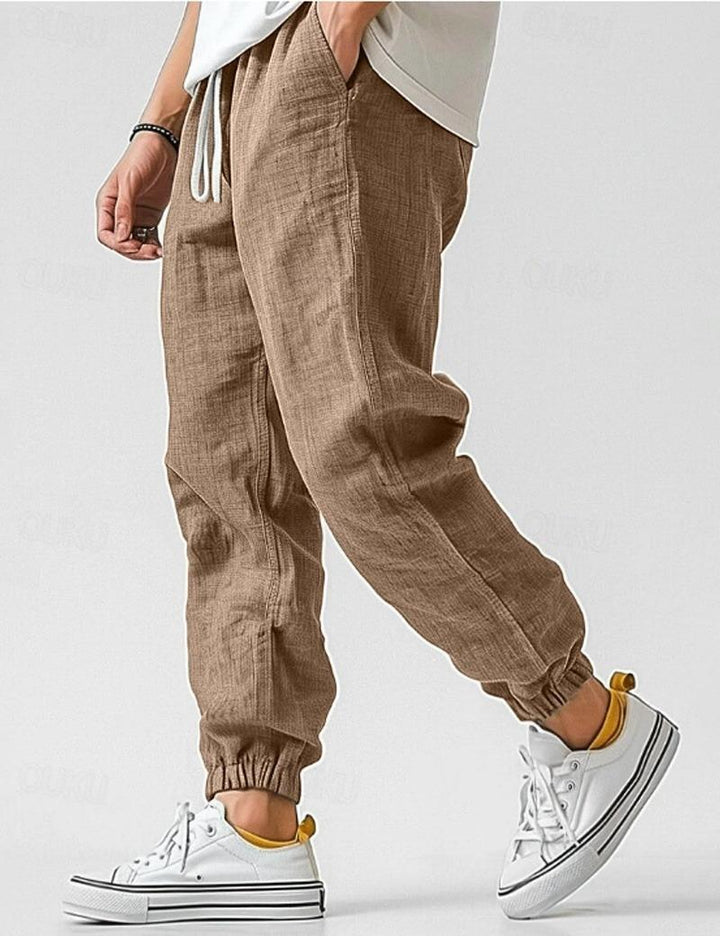 Men's Jogger Pants - Drawstring Waist Baggy Fit Elasticated Ankle Cuff