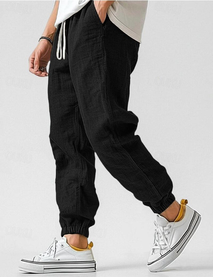 Men's Jogger Pants - Drawstring Waist Baggy Fit Elasticated Ankle Cuff