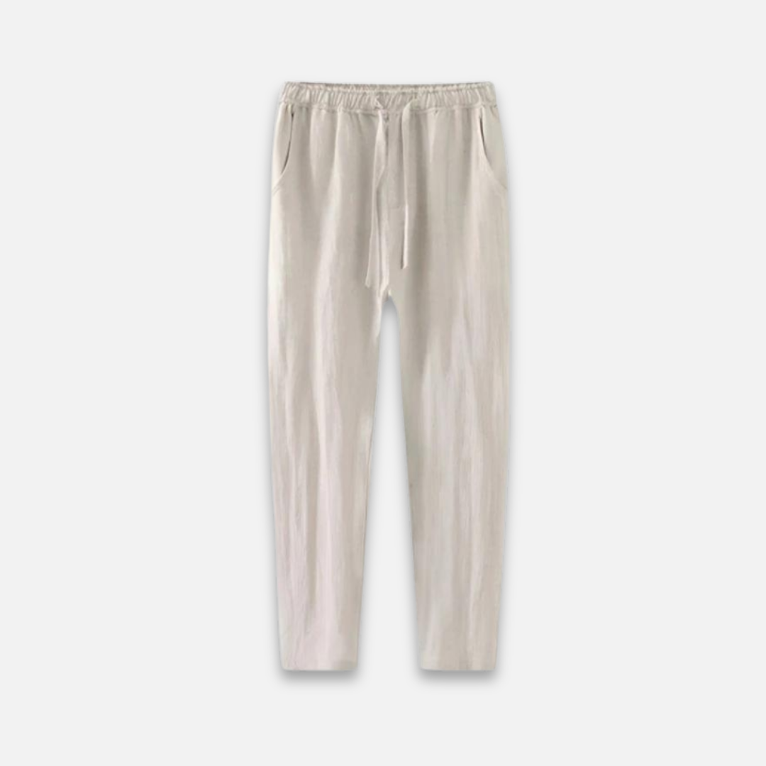 Men’s Relaxed Fit Trousers – Elastic Waist – Drawstring Closure – Straight Leg