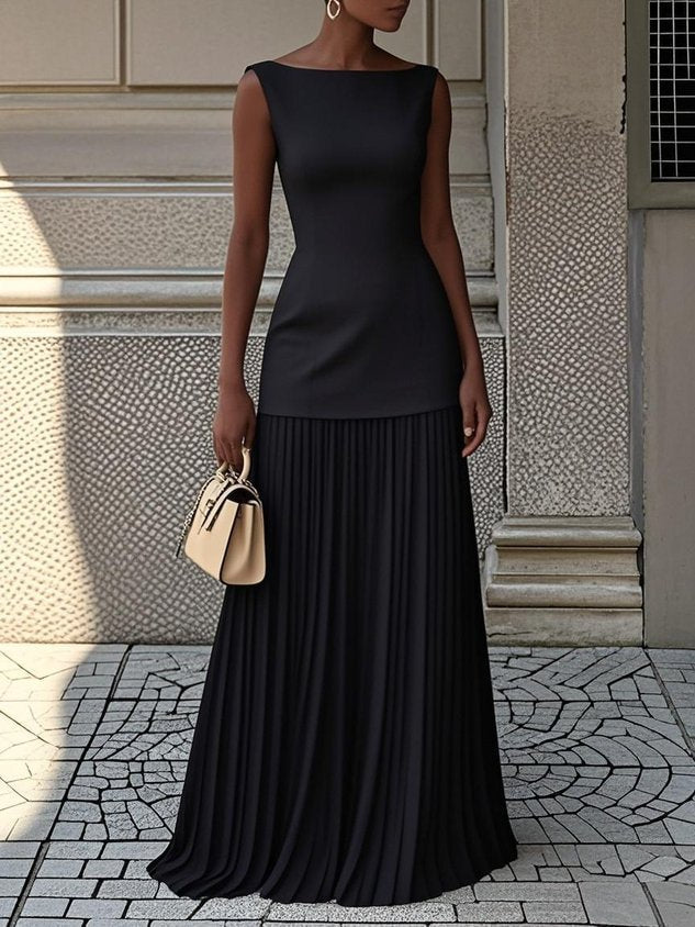 Serena | Elegant Pleated Maxi Dress