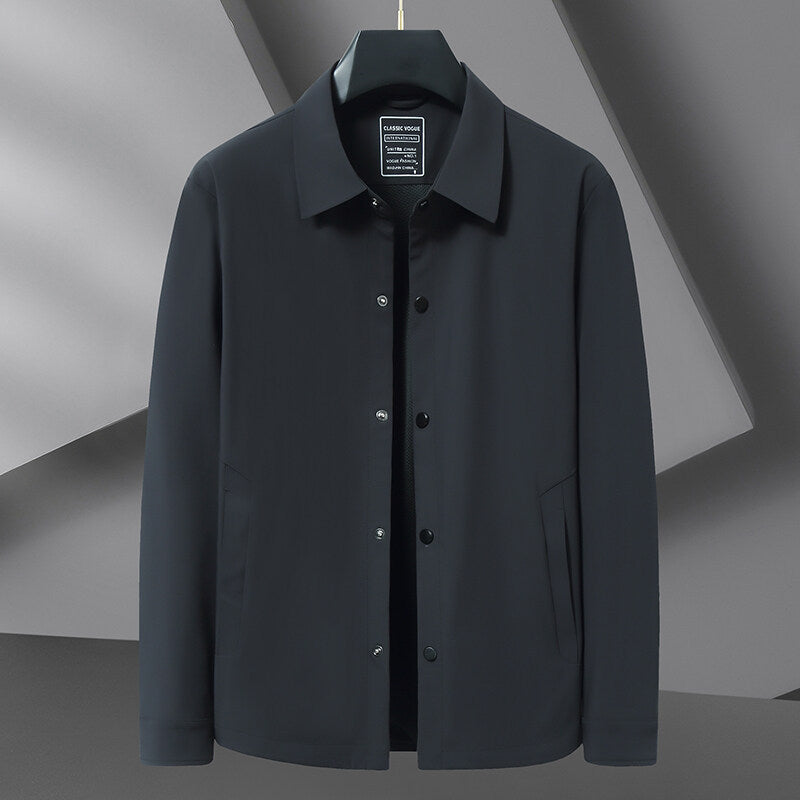 Men’s Button Front Jacket - Big Sizes – Business Casual Collared Coat