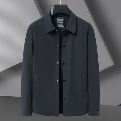 Men’s Button Front Jacket - Big Sizes – Business Casual Collared Coat