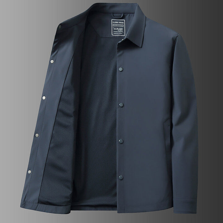 Men’s Button Front Jacket - Big Sizes – Business Casual Collared Coat