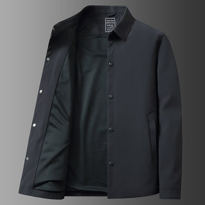 Men’s Button Front Jacket - Big Sizes – Business Casual Collared Coat