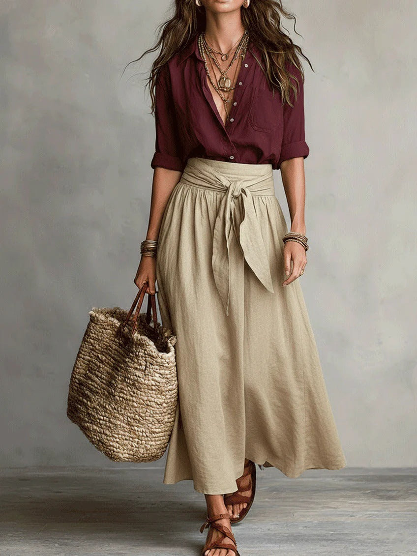 Camilla | Midi Set with Tie-Waist Detail