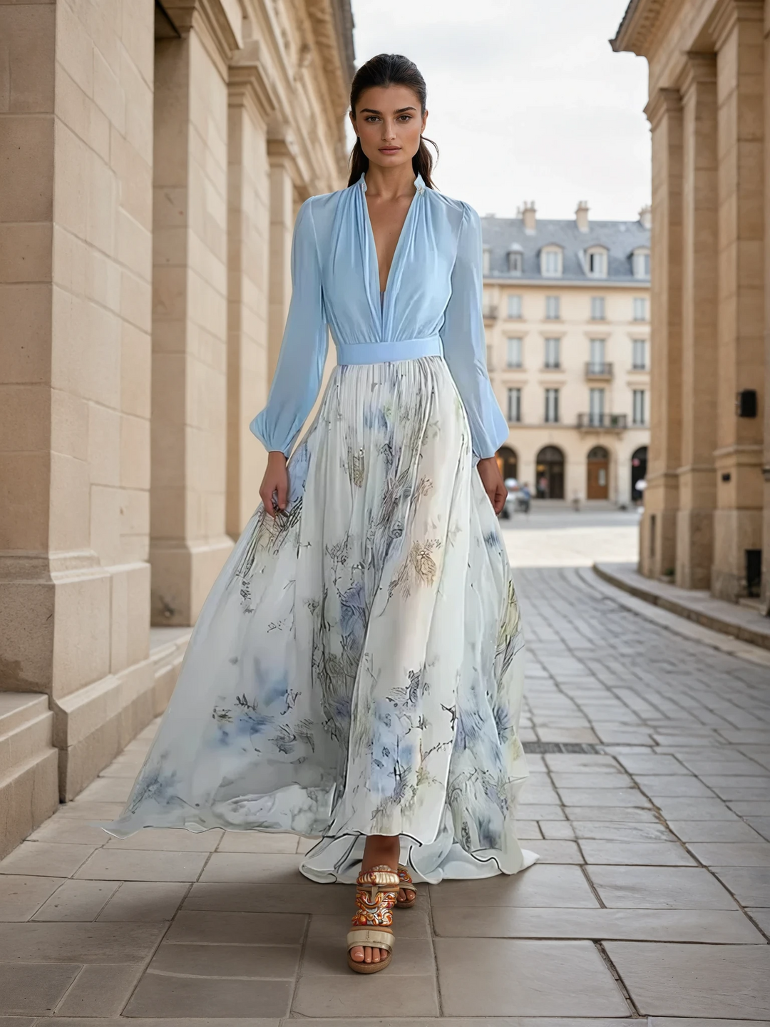 Zara | Chic Floral Maxi Gown
