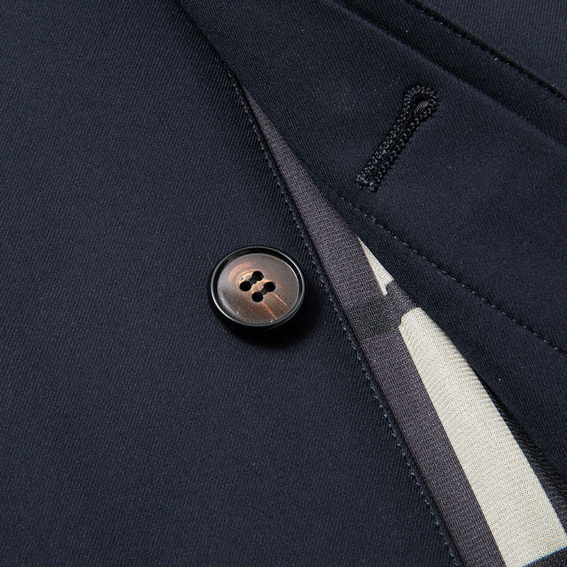 Men’s Smart Casual Coat Mens – Button Front Collared Jacket with Straight Hem and Side Pockets