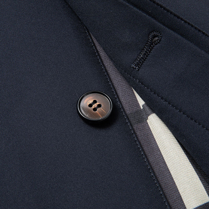 Men’s Smart Casual Coat Mens – Button Front Collared Jacket with Straight Hem and Side Pockets