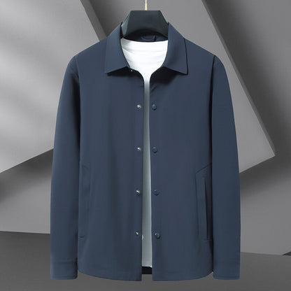 Men’s Button Front Jacket - Big Sizes – Business Casual Collared Coat