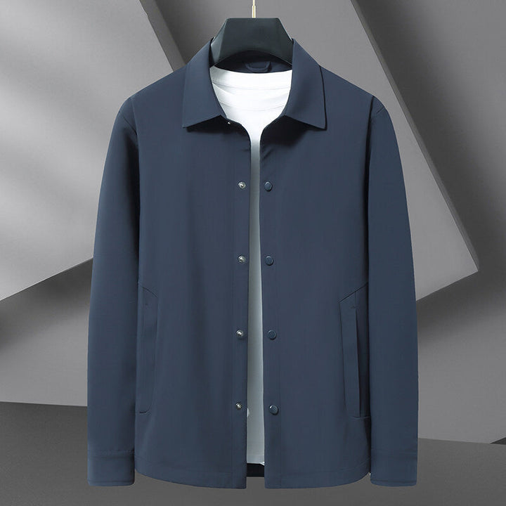 Men’s Button Front Jacket - Big Sizes – Business Casual Collared Coat