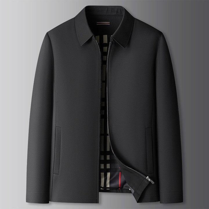 Men’s Smart Casual Jacket – Zip Front Collared Jacket with Side Pockets