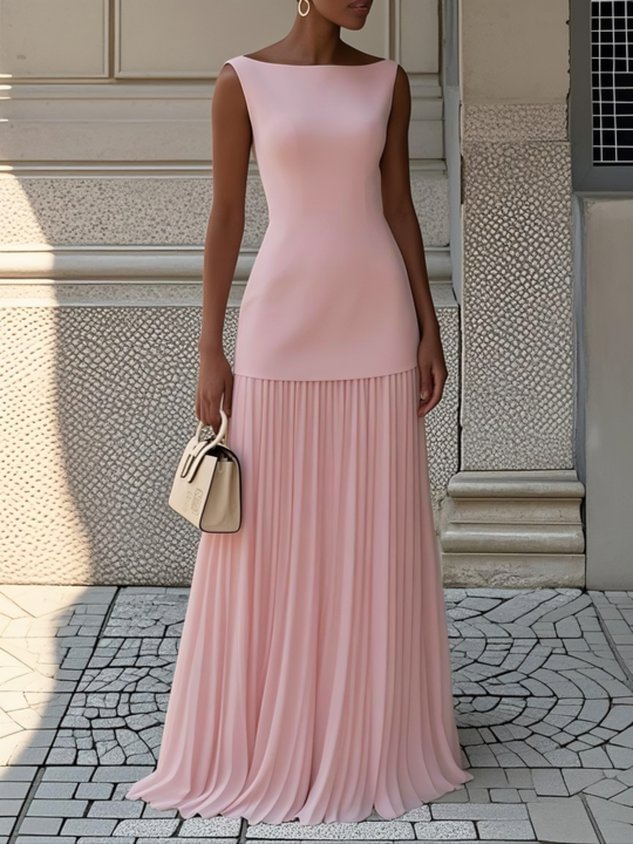 Serena | Elegant Pleated Maxi Dress