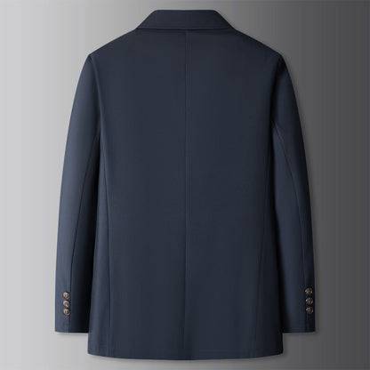 Men’s Smart Casual Coat Mens – Button Front Collared Jacket with Straight Hem and Side Pockets