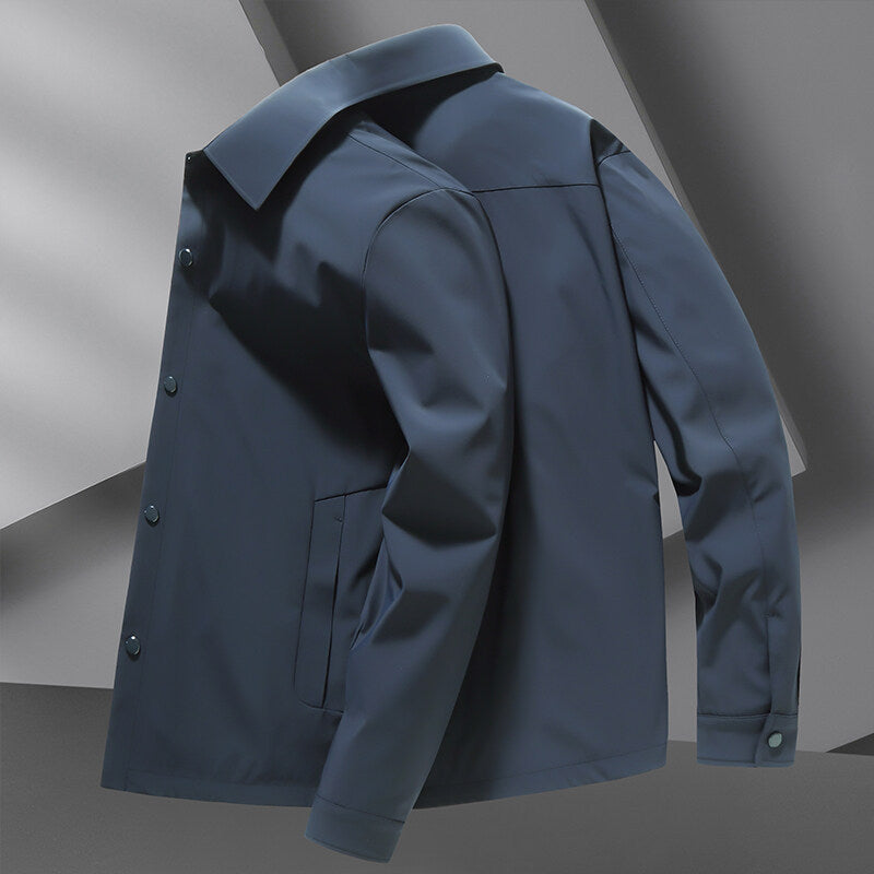 Men’s Button Front Jacket - Big Sizes – Business Casual Collared Coat