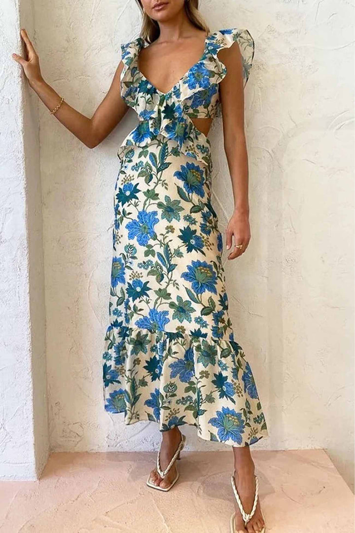 Ariella | Ruffled Floral Dress